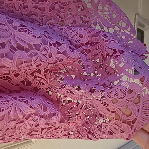 NWT J.Crew Guipure Pink Spaghetti Strap Lace Lined Scalloped Neckline/Hem Dress - Picture 7 of 17